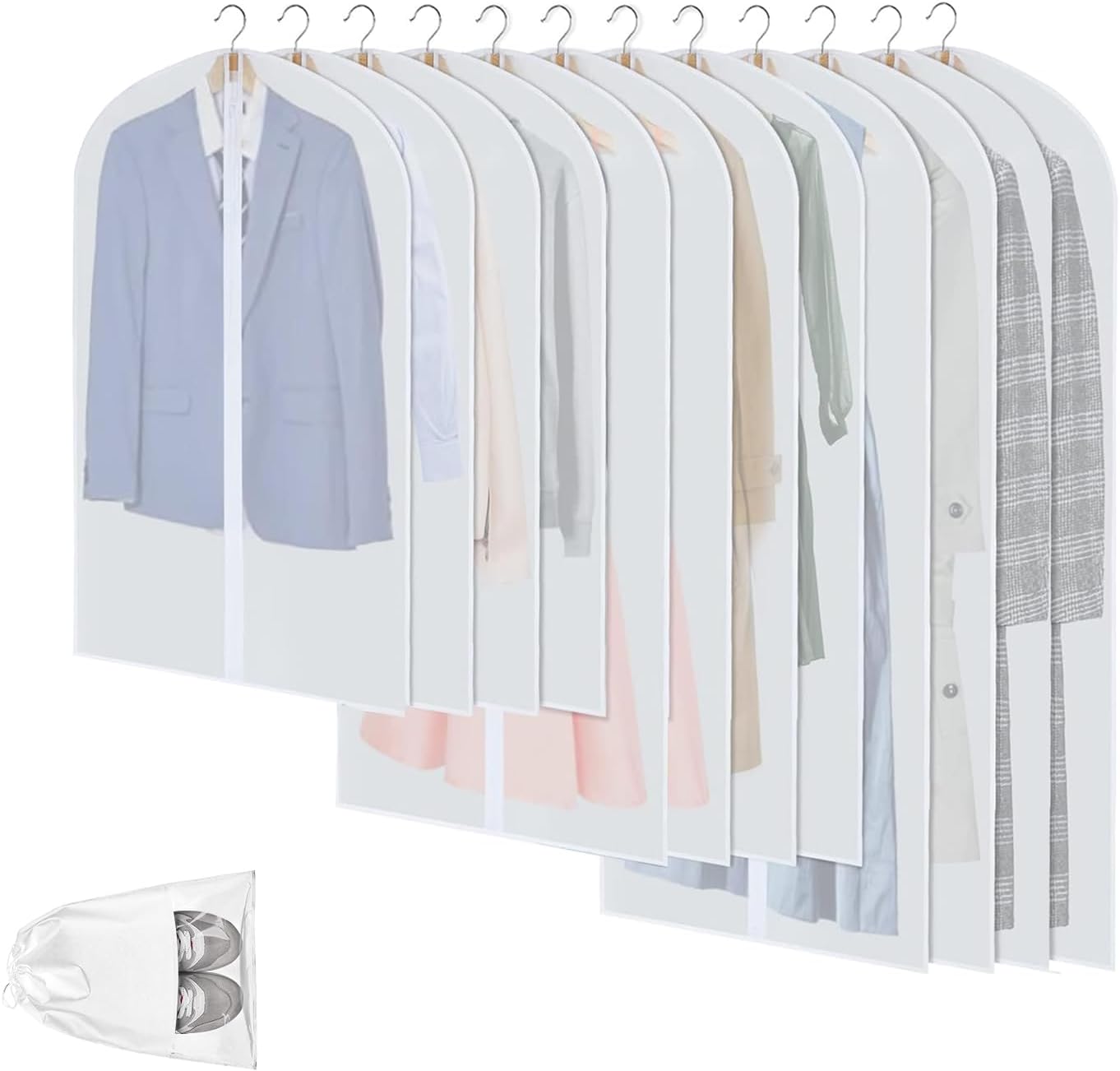 Premium Garment Protection Bags | Waterproof & Breathable | 12-Pack