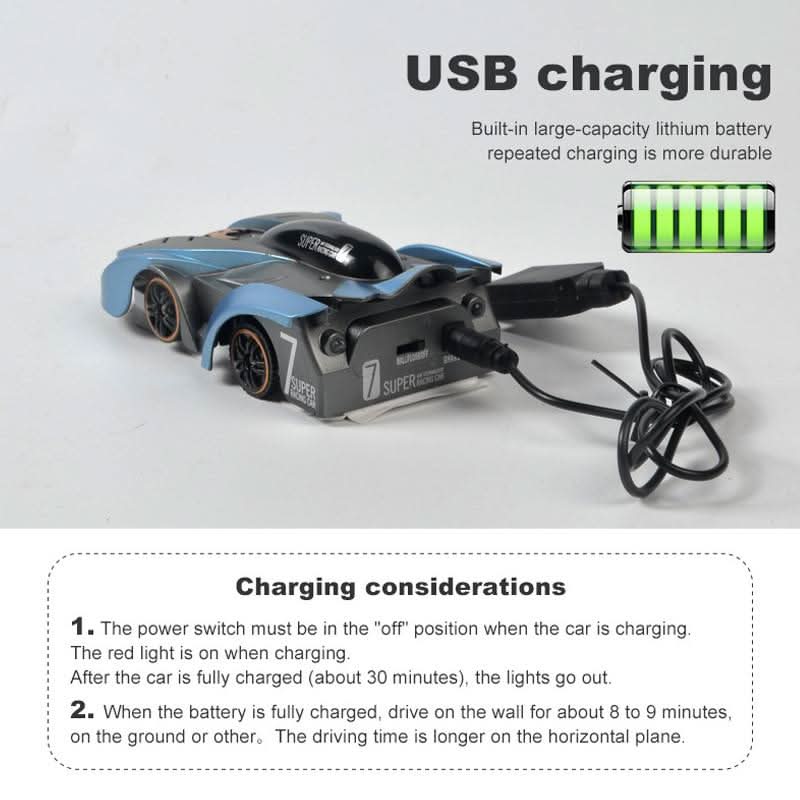 GravityDefy | Indoor Stunt Car with Suction Power & LED Illumination