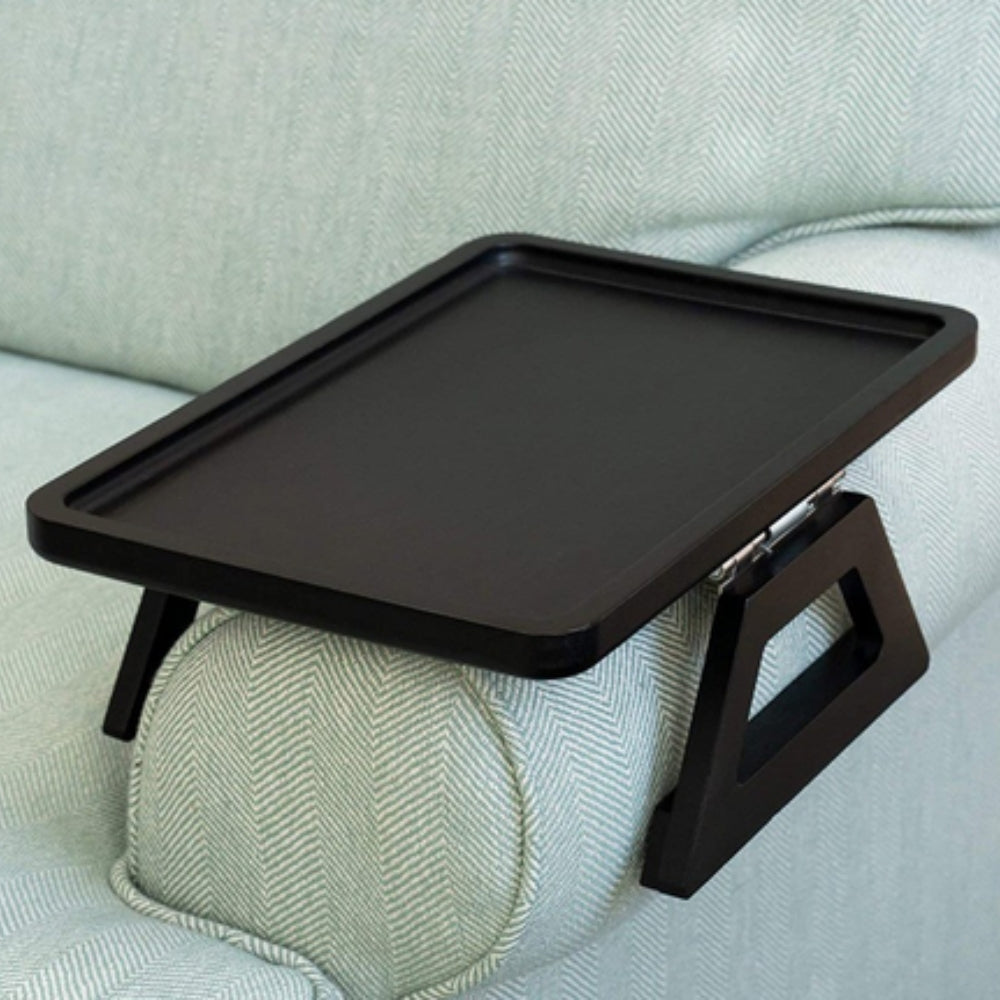 Versatile Clip-On Arm Tray for Sofas, Elegant Bamboo Design