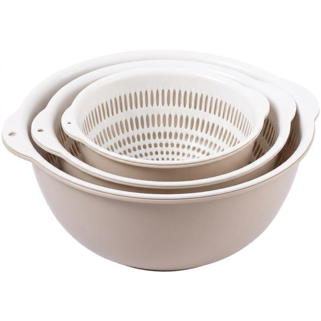 Versatile 6-Piece Kitchen Strainer and Bowl Set for Easy Meal Prep