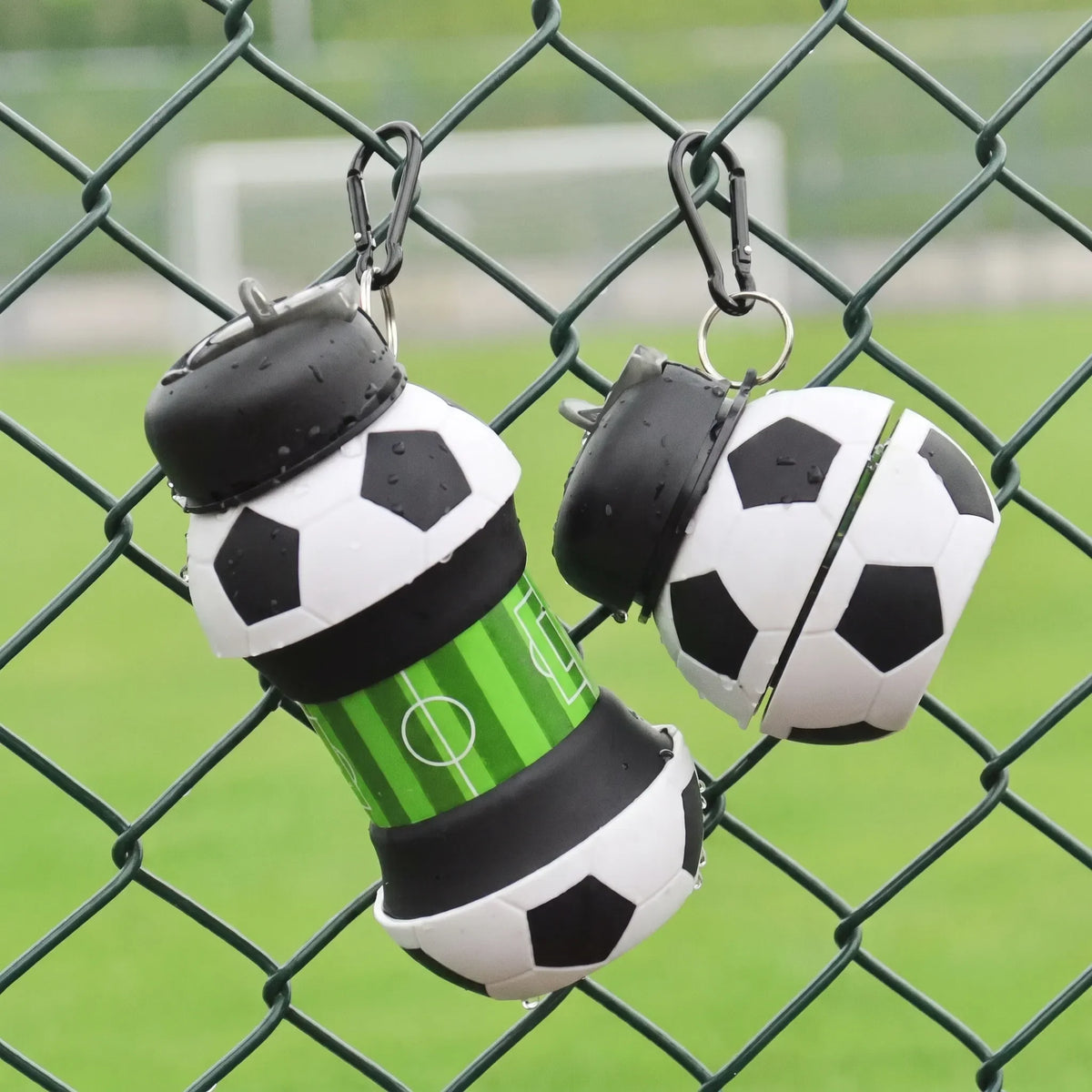 Water Bottle with Sports Theme - Collapsible Design