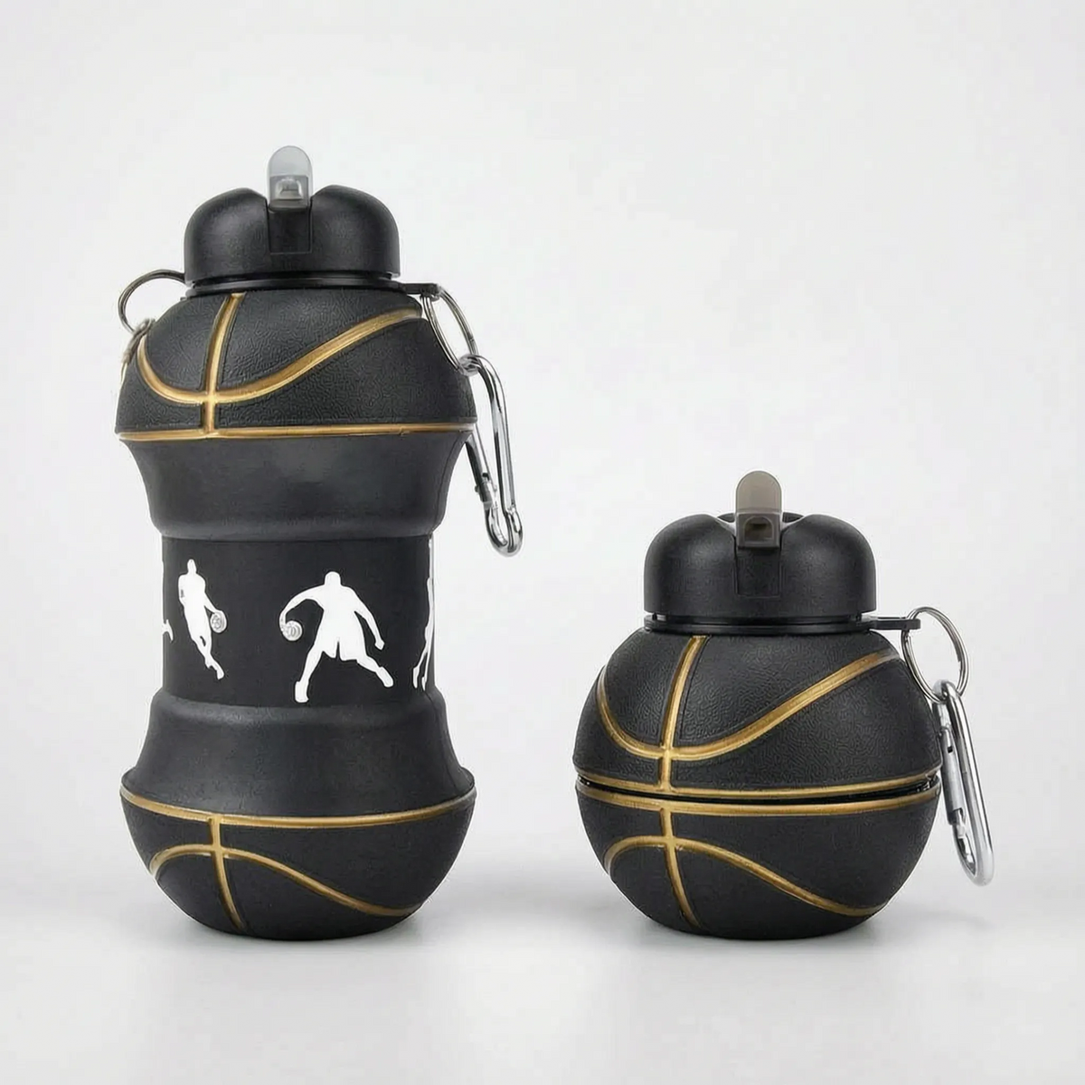 Water Bottle with Sports Theme - Collapsible Design