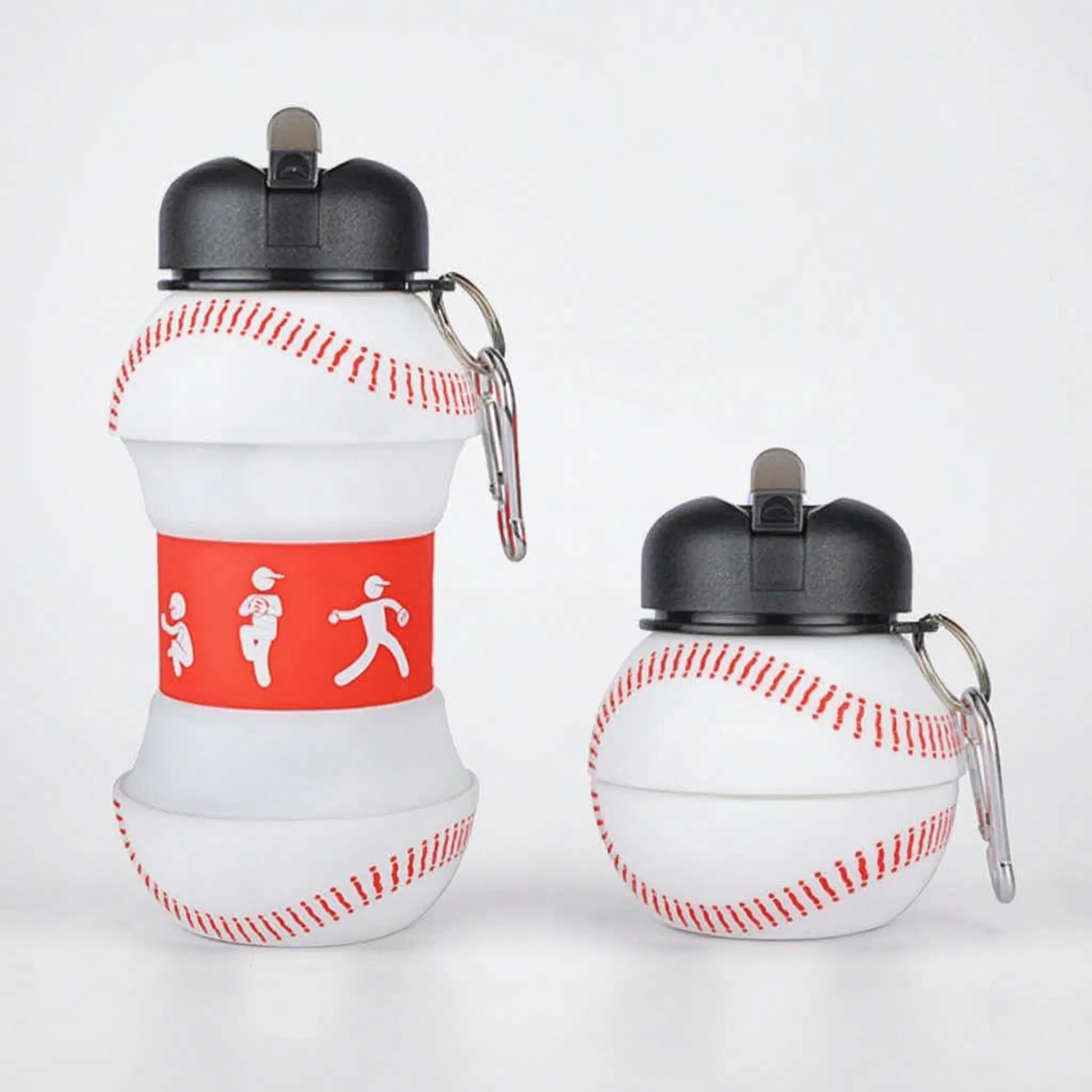 Water Bottle with Sports Theme - Collapsible Design