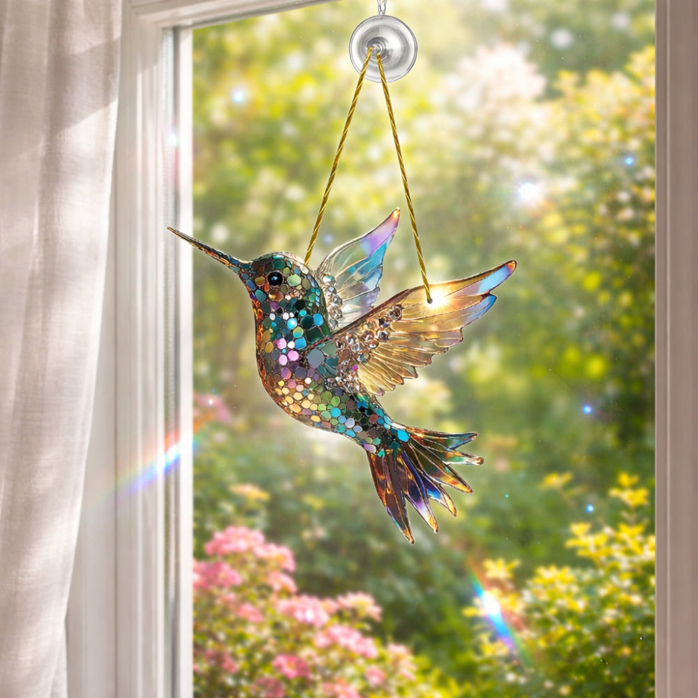 Radiant Hummingbird Window Ornament for Enchanting Light Effects