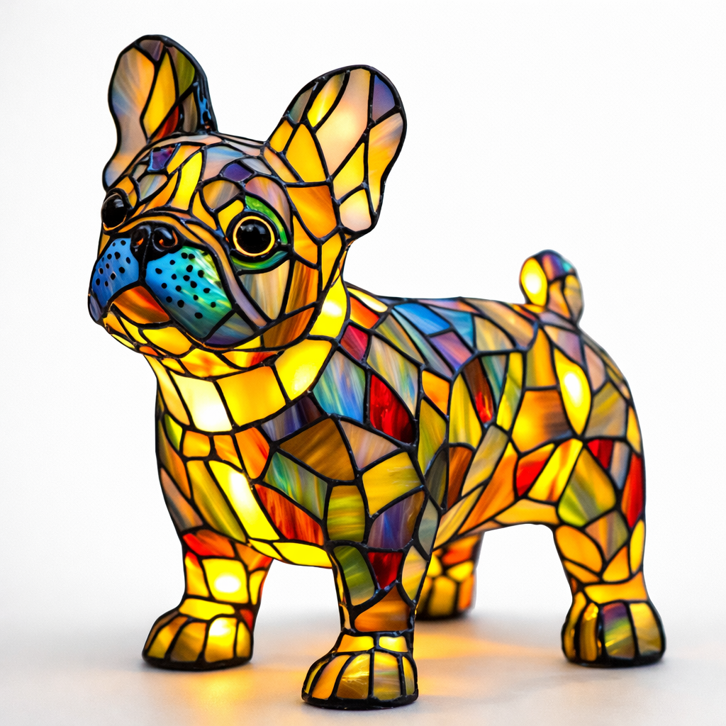 Charming Canine Glass Lamp with Soft LED Illumination