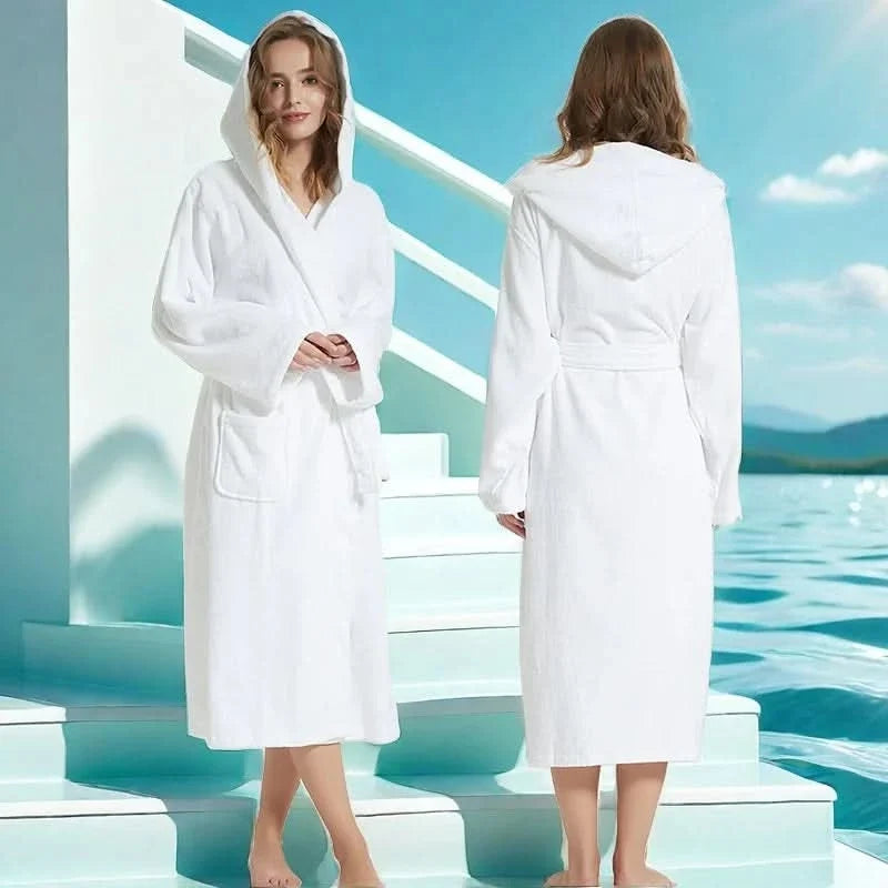 SereneWrap – Luxurious Hooded Cotton Bathrobe for Relaxation