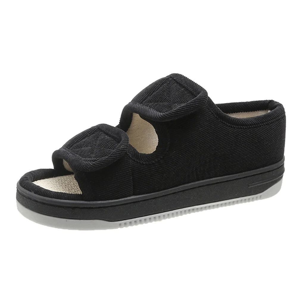 CozyStep | Adjustable Open Toe Slippers with Custom Fit Straps