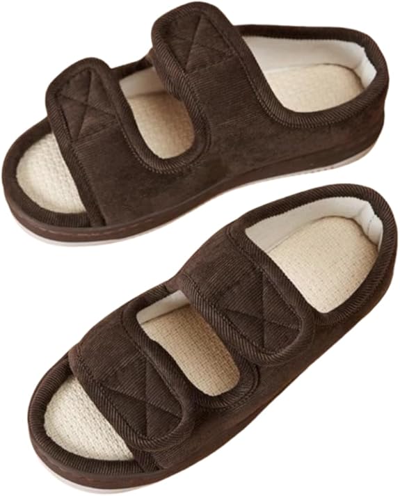 CozyStep | Adjustable Open Toe Slippers with Custom Fit Straps
