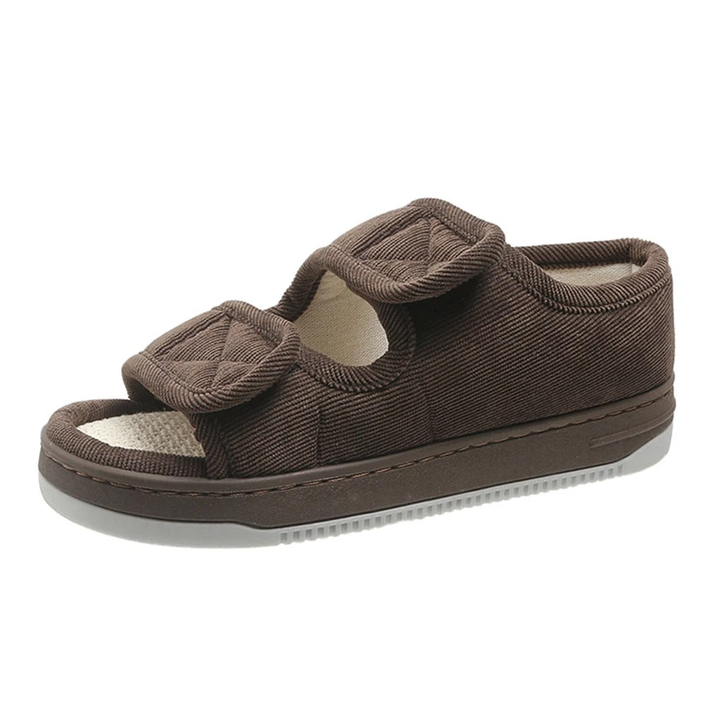 CozyStep | Adjustable Open Toe Slippers with Custom Fit Straps