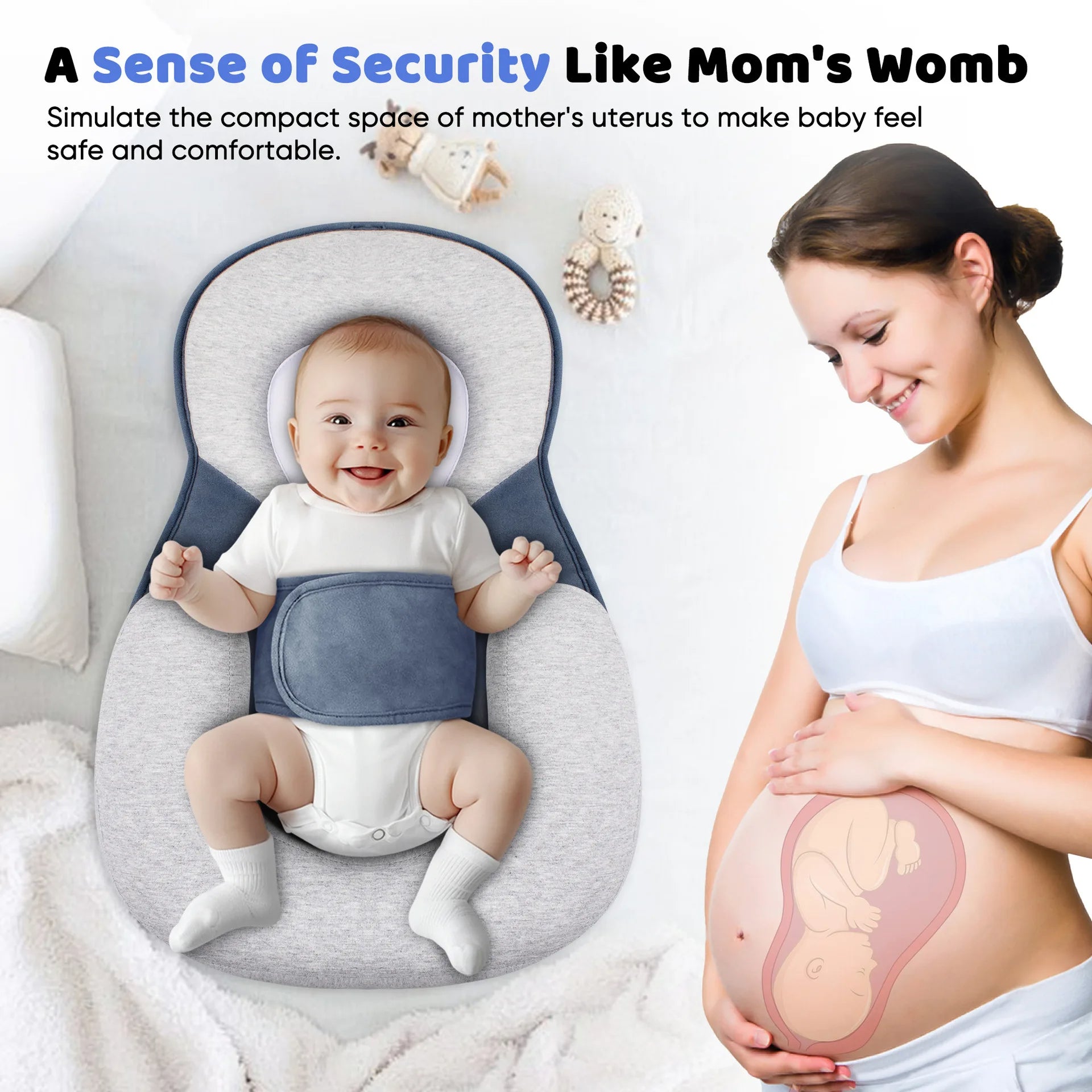 SnuggleNest | Elevated Baby Lounger for Comfort and Support