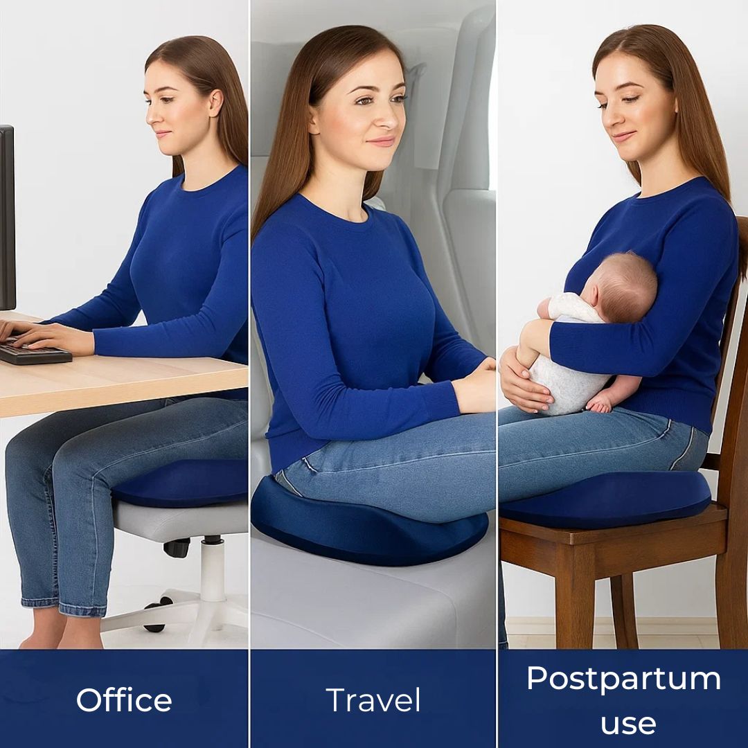 ErgoComfort | Tailbone Support Cushion with Memory Foam & Washable Cover