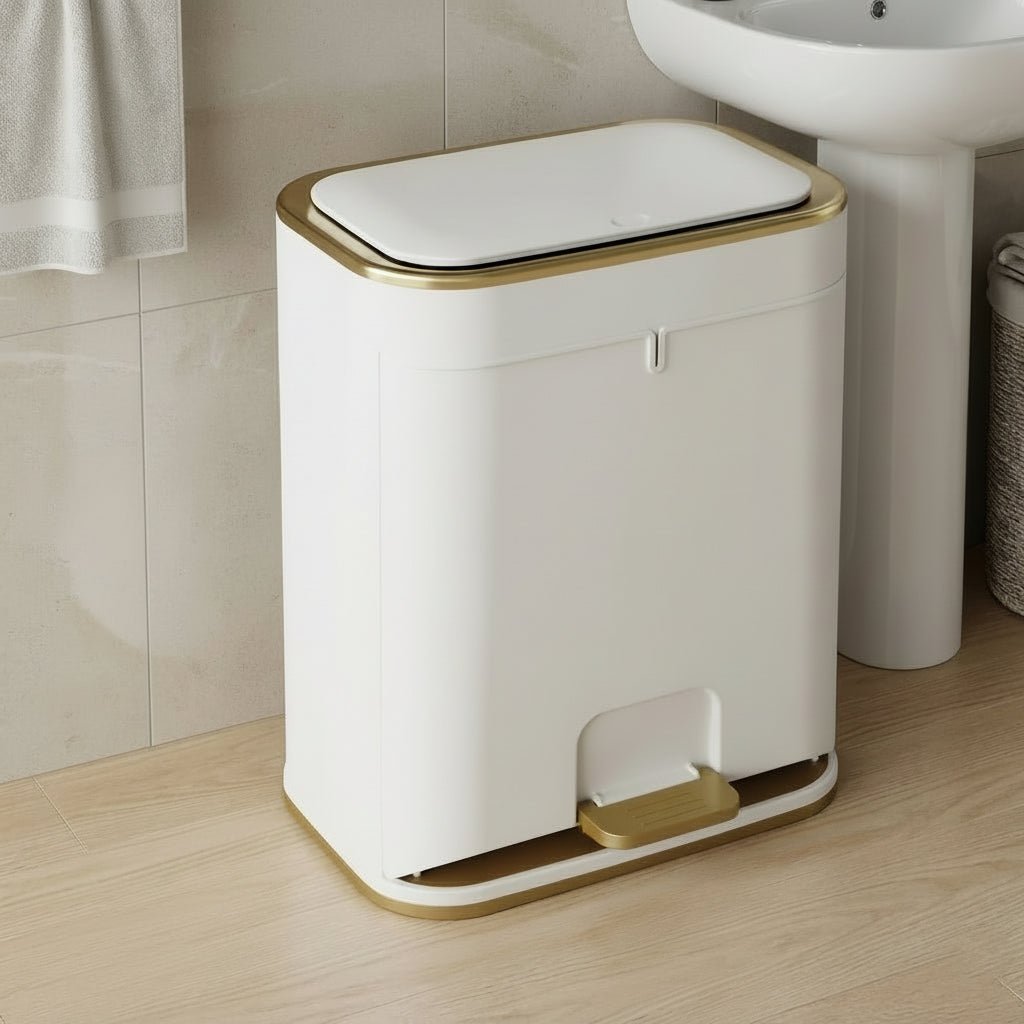 Sleek Waste Bin with Smart Odor Management for Bathrooms