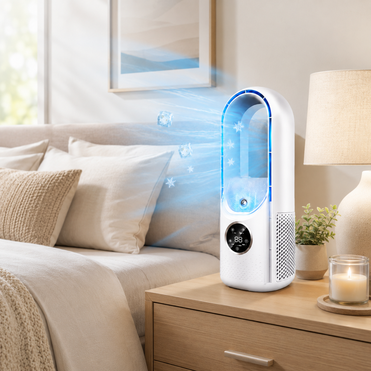 Sleek Bladeless Personal Cooling Device | Quiet Compact Fan