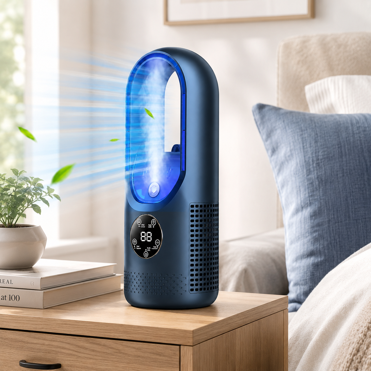 Sleek Bladeless Personal Cooling Device | Quiet Compact Fan