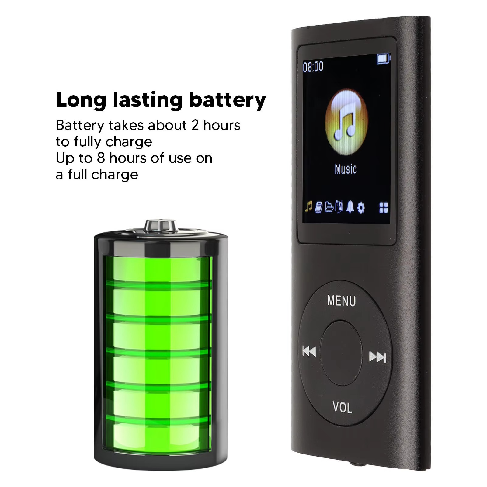 Sleek High-Fidelity Audio Player with 1.8-Inch Display