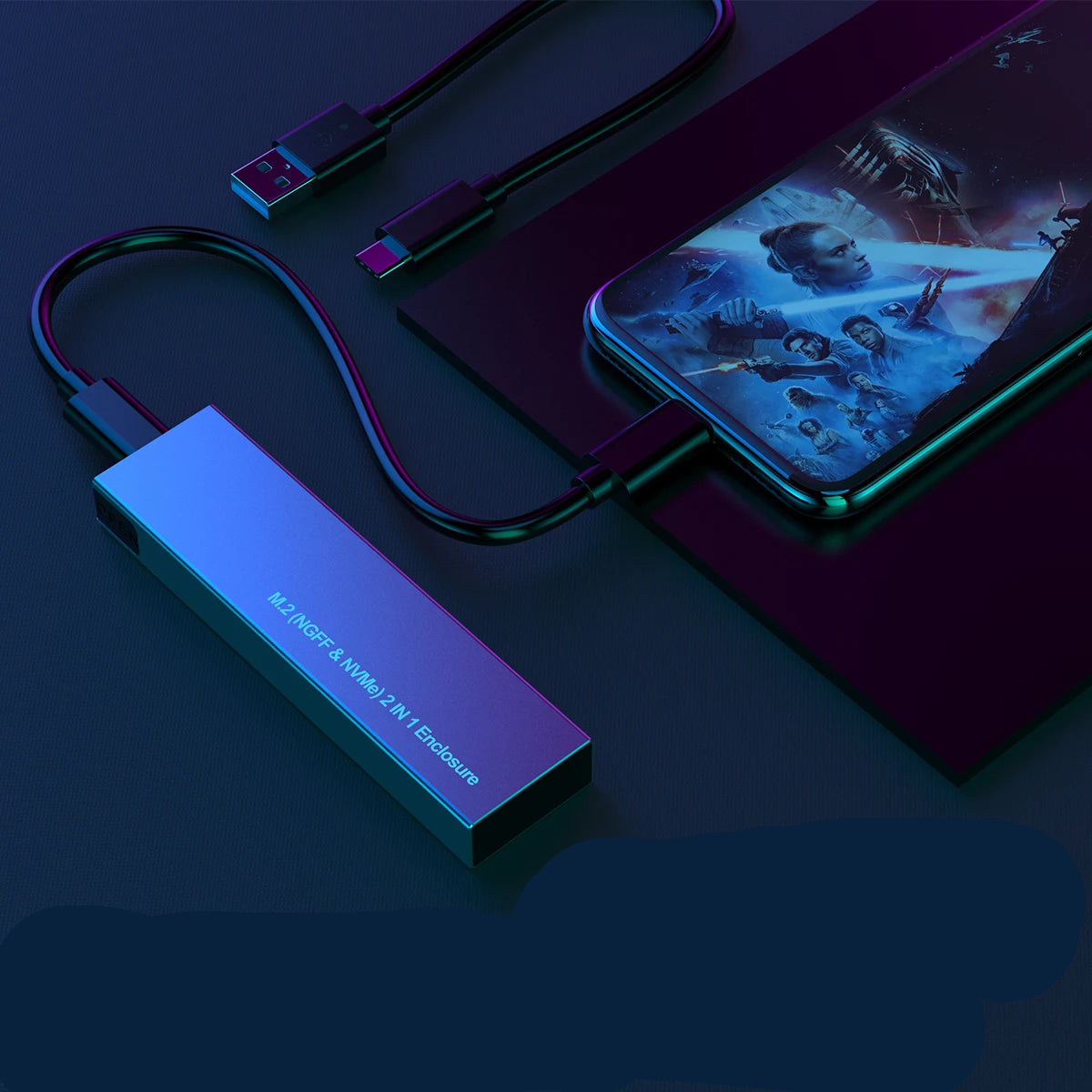 Sleek External SSD Adapter with Ultra-Fast 10Gbps Transfer Rate