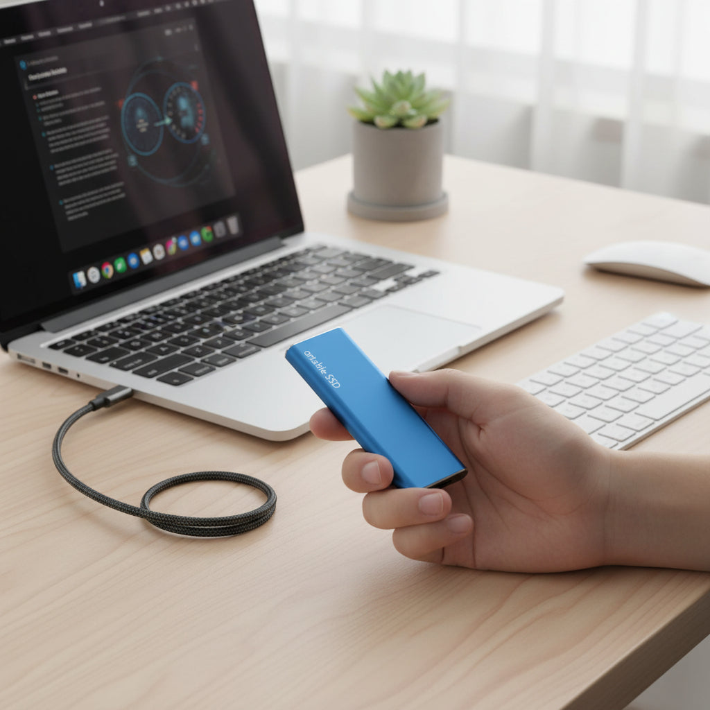 Sleek 4TB USB-C External Drive | Ultra-Thin Portable Storage
