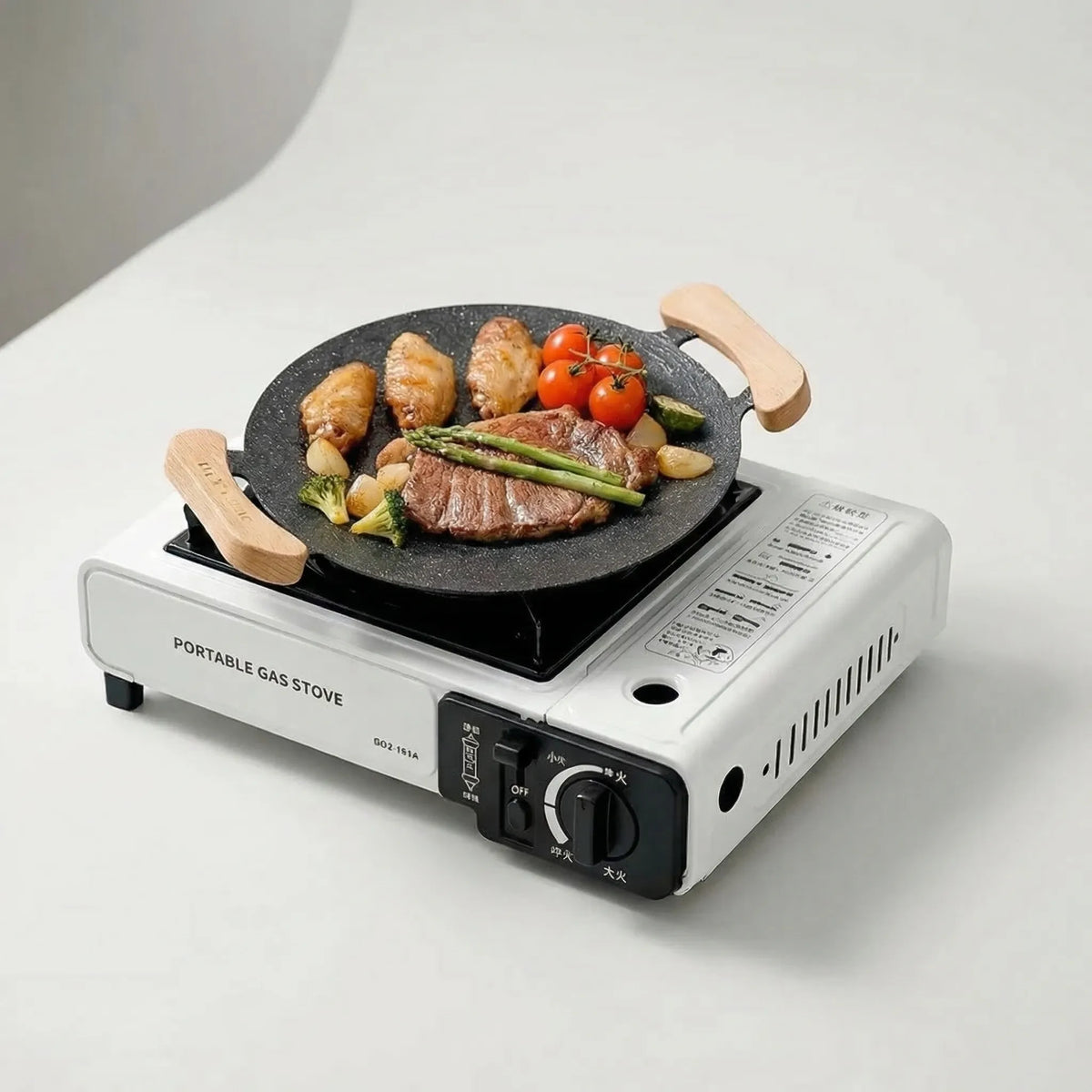 Portable Single-Burner Gas Stove for Camping and Outdoor Use