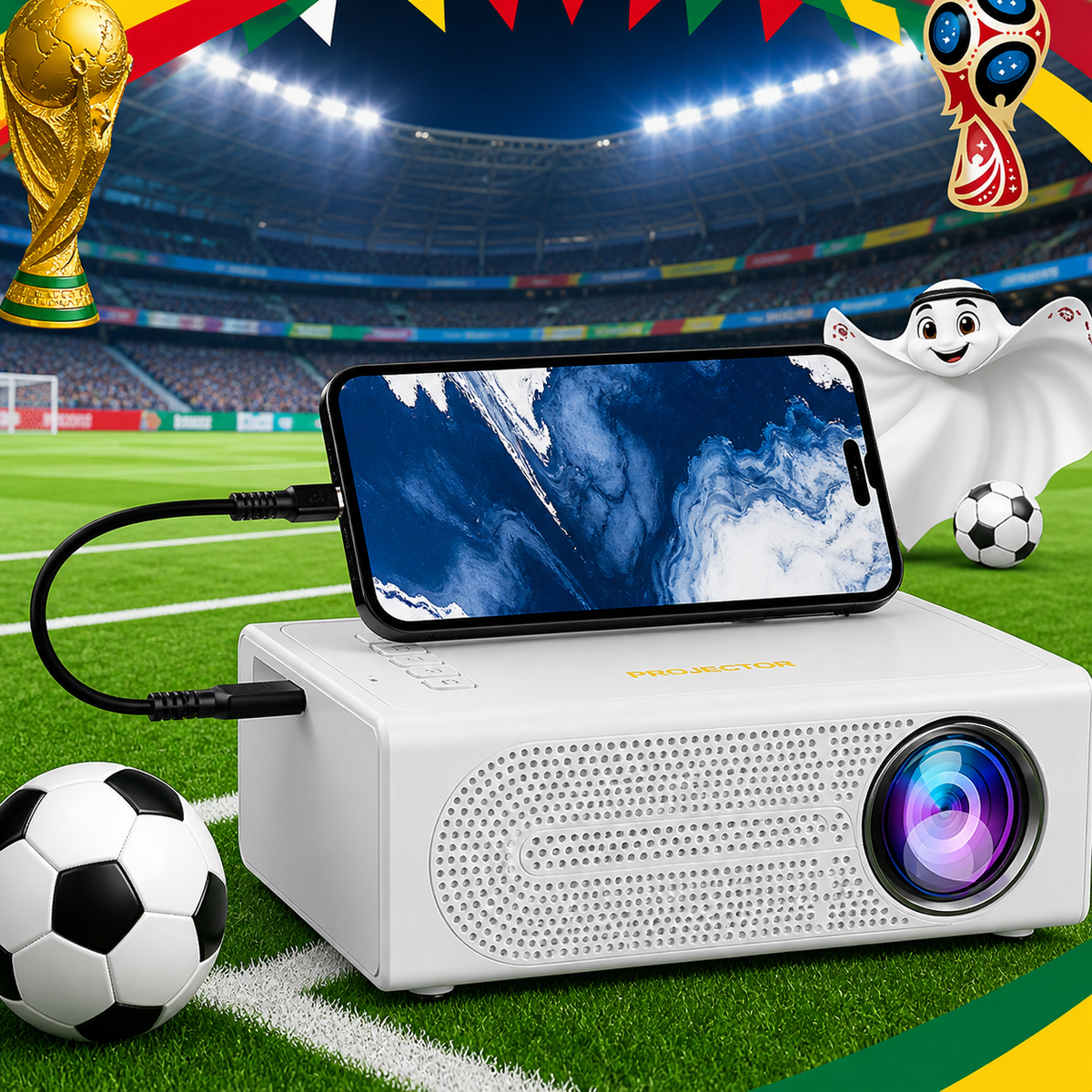 Portable HD Projector | Mini 1080P Projector for Movies & Gaming