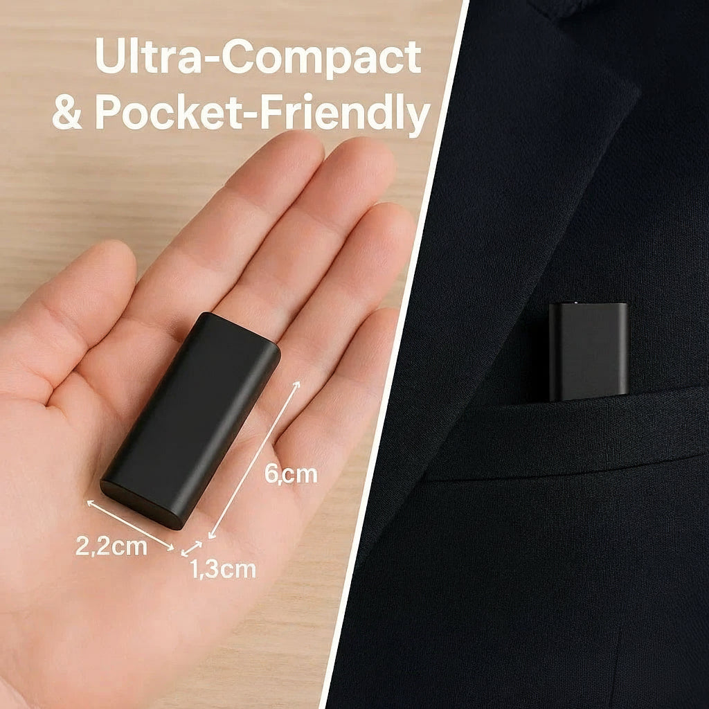 Pocket-Sized Audio Recorder | Smart Voice Activation & Sleek Design