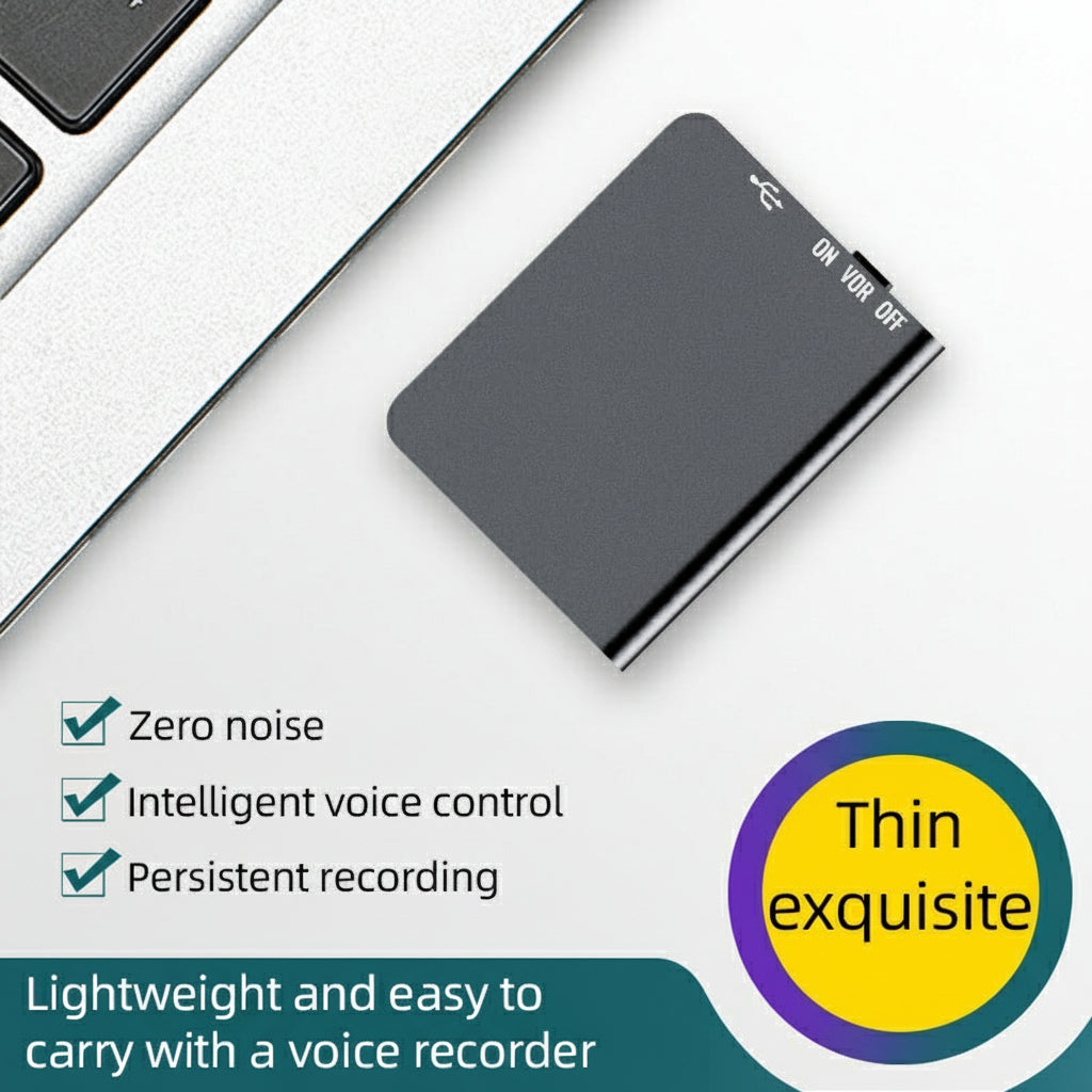 Pocket-Sized Audio Recorder | Smart Voice Activation & Sleek Design