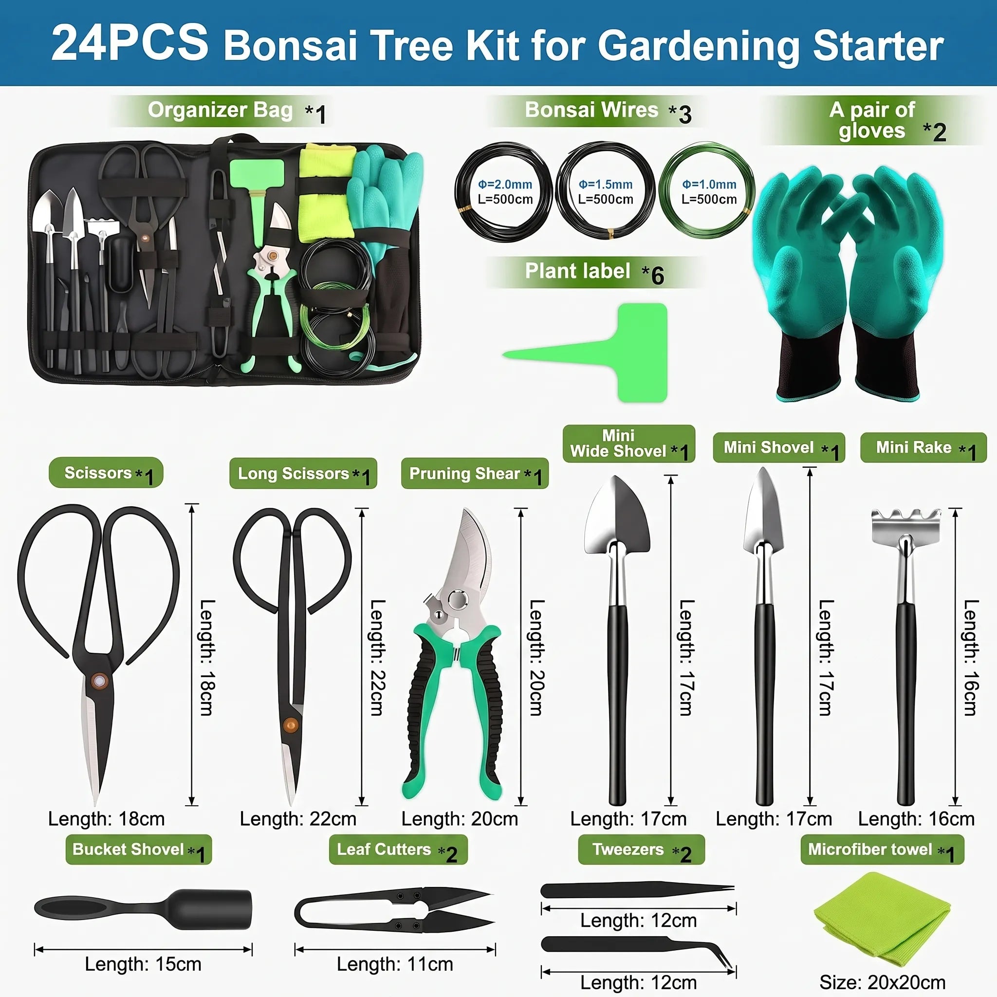 Bonsai Care Tool Kit for Pruning and Shaping Trees