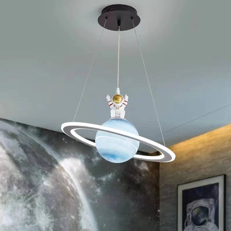 Children's LED Hanging Light Fixture - Starry Night Design