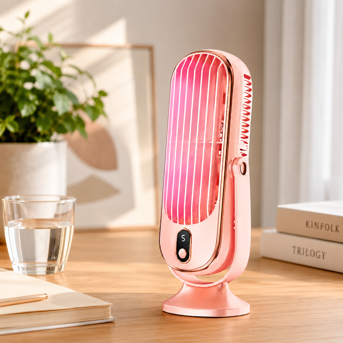 Portable USB Fan - Battery-Powered Cooling Solution for Home & Office