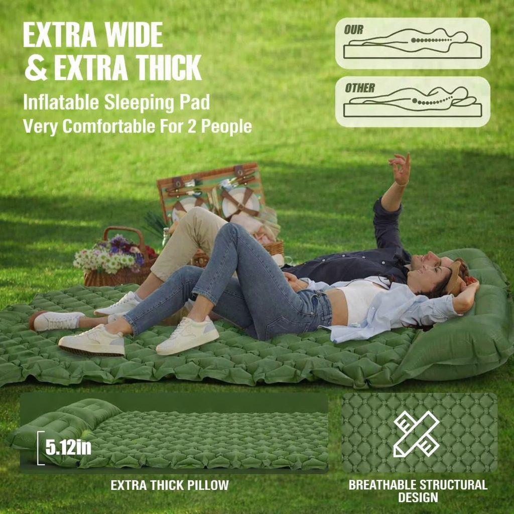 Spacious TravelMate Air – Extra Wide Inflatable Camping Bed