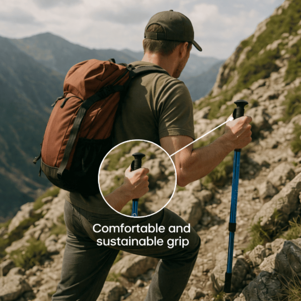 PeakStride – Lightweight Adjustable Hiking Poles for Stability