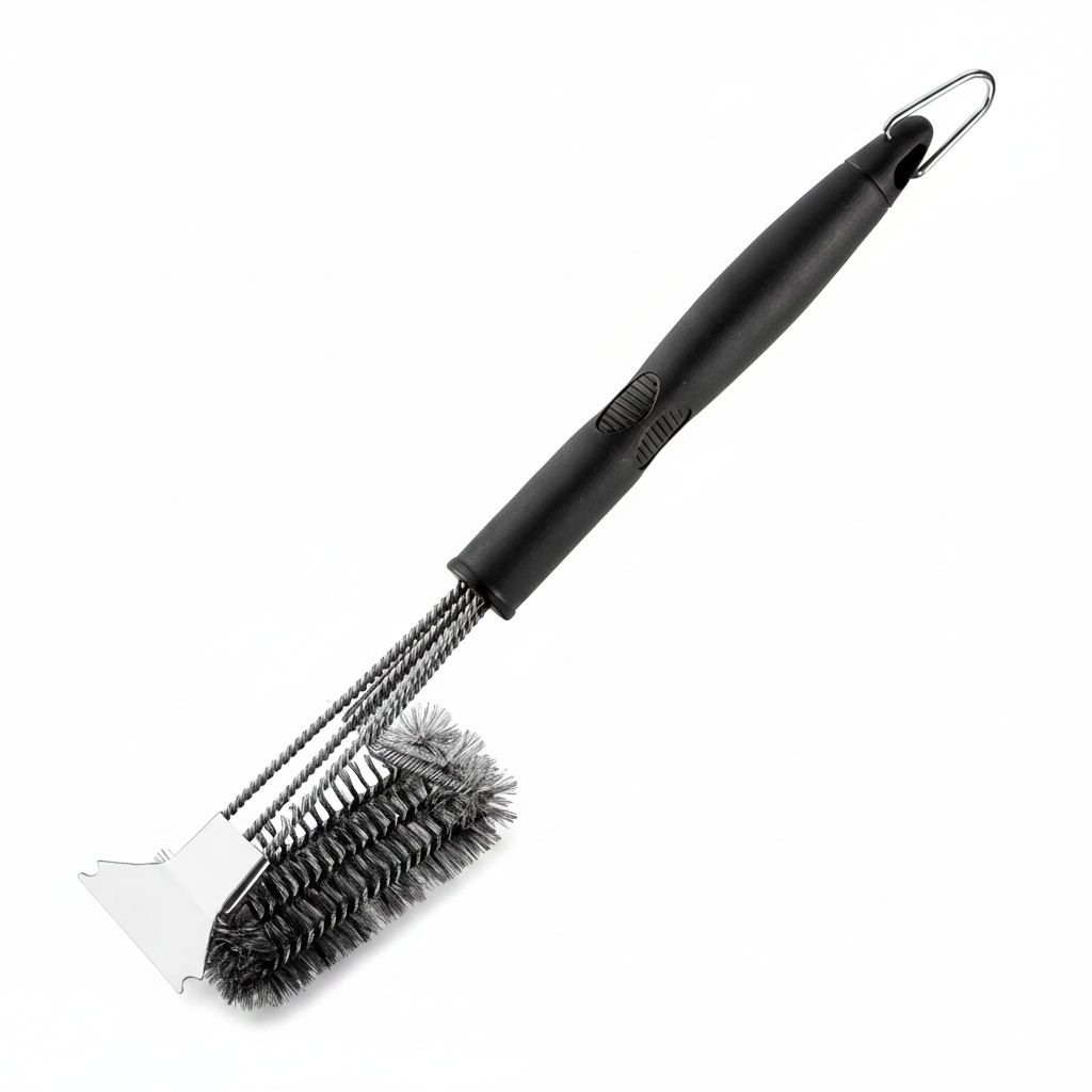 SafeClean Pro - Bristle-Free BBQ Brush with Wide Scraper