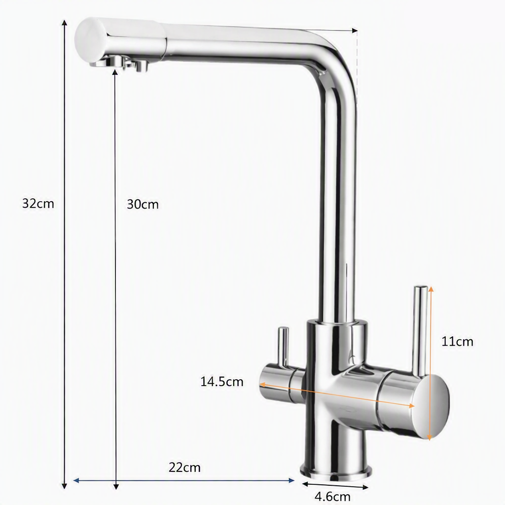 DuoStream - Double Outlet Stainless Steel Kitchen Faucet