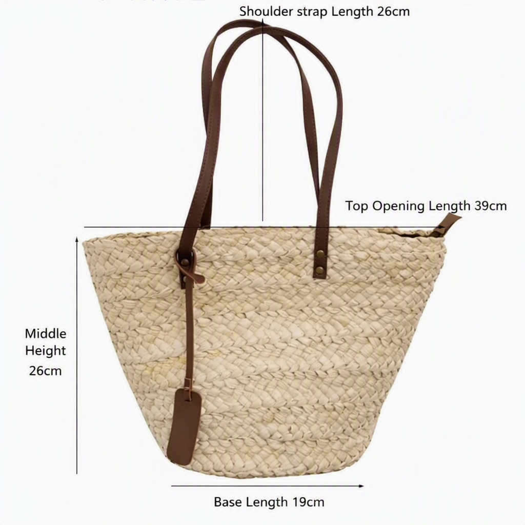 Coastal Chic – Stylish Woven Straw Tote for Summer Adventures