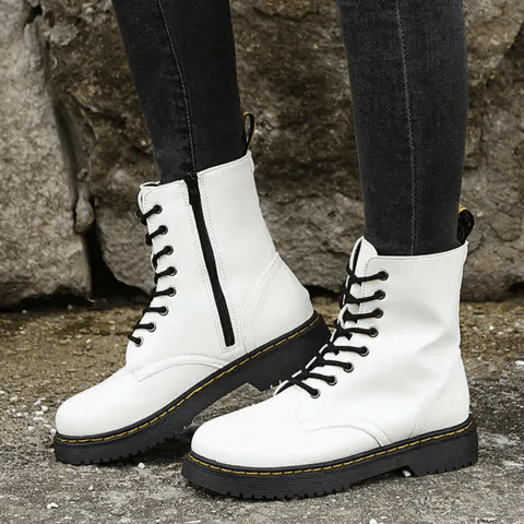 Stylish Lace-Up Boots with Convenient Side Zipper