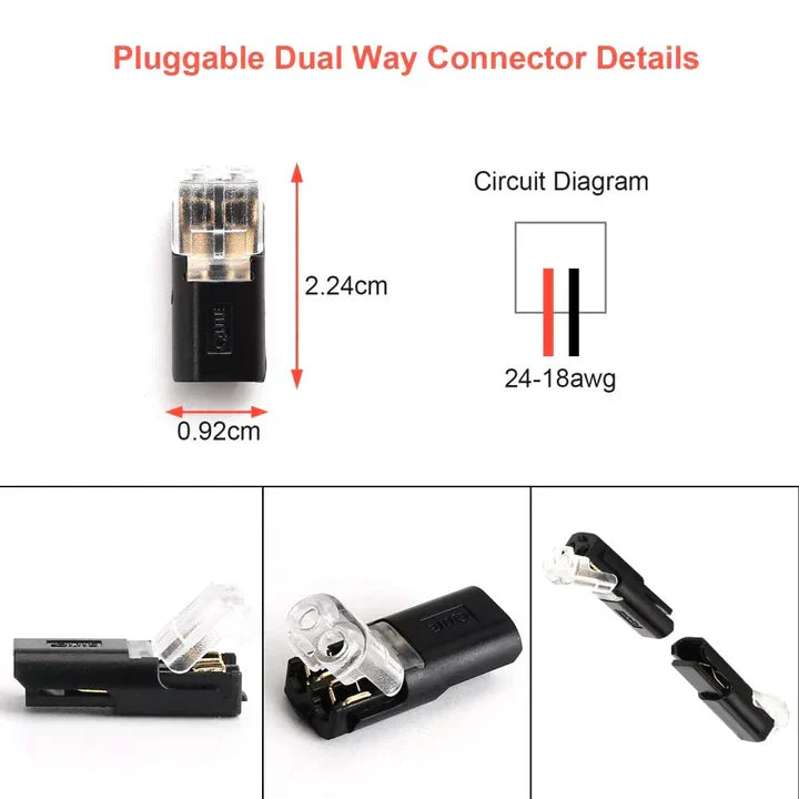 2-Pole Cable Connector No-Strip Insulation-Piercing Pluggable