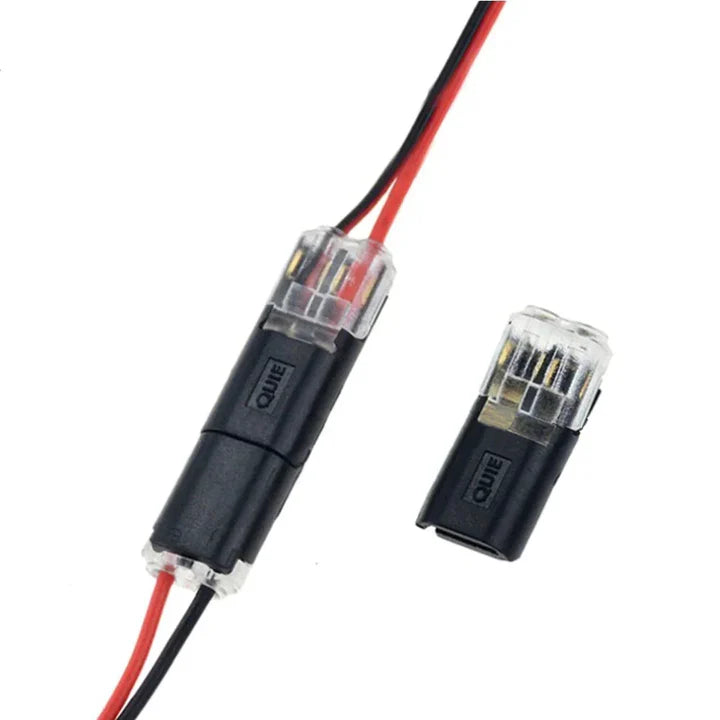 2-Pole Cable Connectors No-Stripping Transparent Window Pack of 50