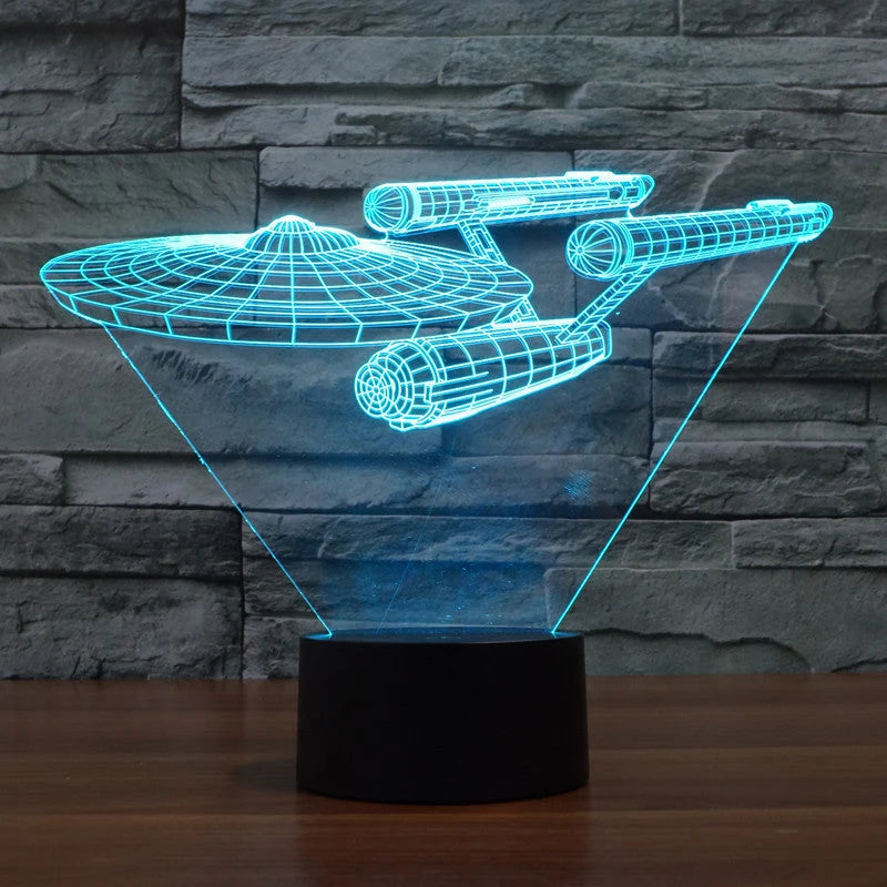 3D LED Lamp Laser-Engraved Acrylic Multicolor