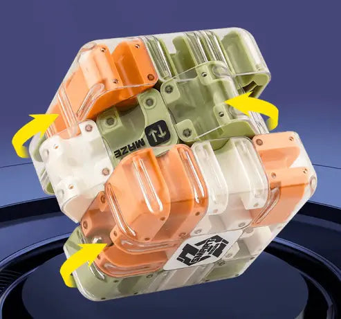 3D Maze Cube Transparent ABS Stainless Steel Ball
