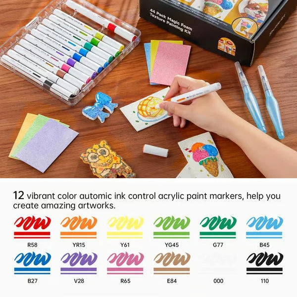3D Painting Kit Moisture-Reactive Paper & Watercolor Pencils