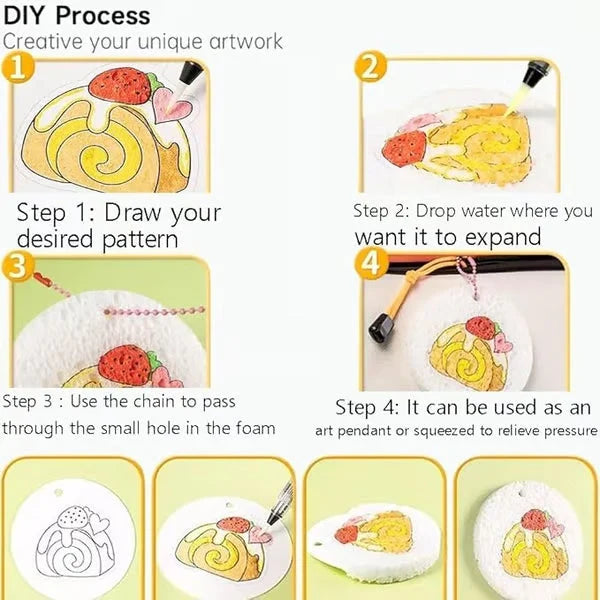 3D Painting Kit Moisture-Reactive Paper & Watercolor Pencils