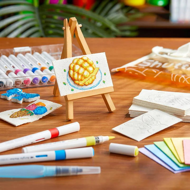 3D Painting Kit Moisture-Reactive Paper & Watercolor Pencils