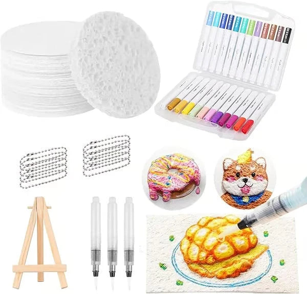 3D Painting Kit Moisture-Reactive Paper & Watercolor Pencils