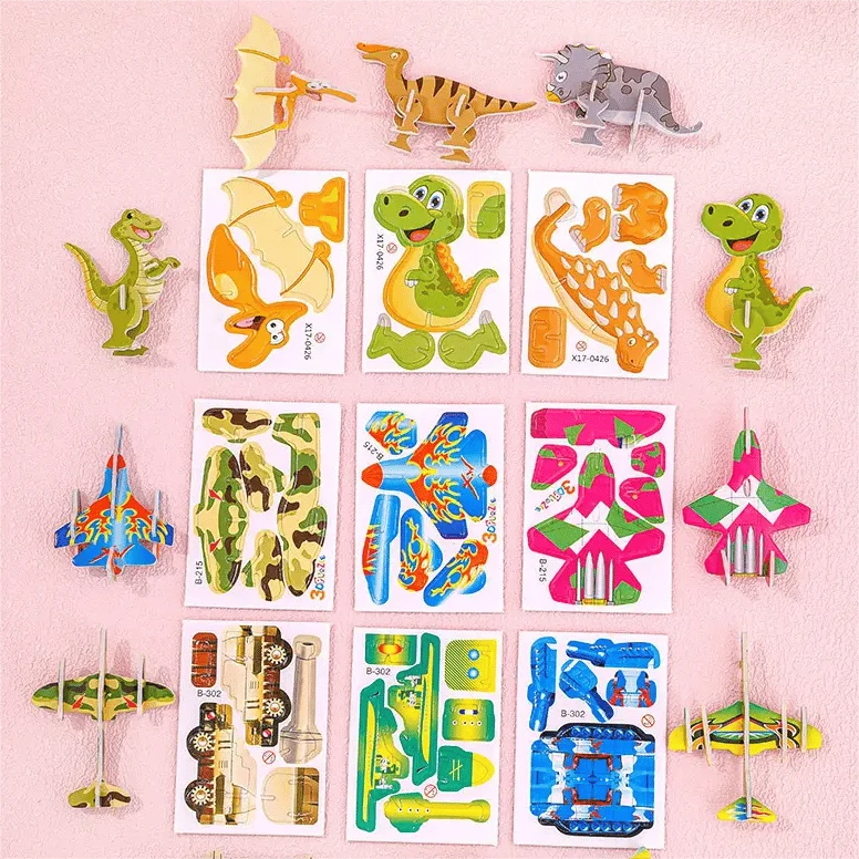 3D Puzzle Set Educational Cardboard Pop-Out