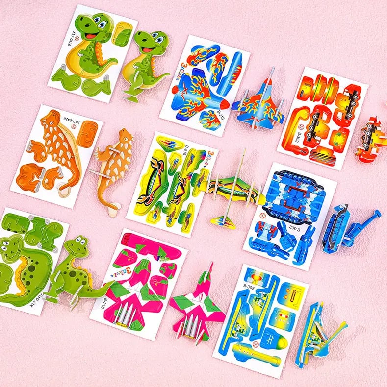 3D Puzzle Set Educational Cardboard Pop-Out