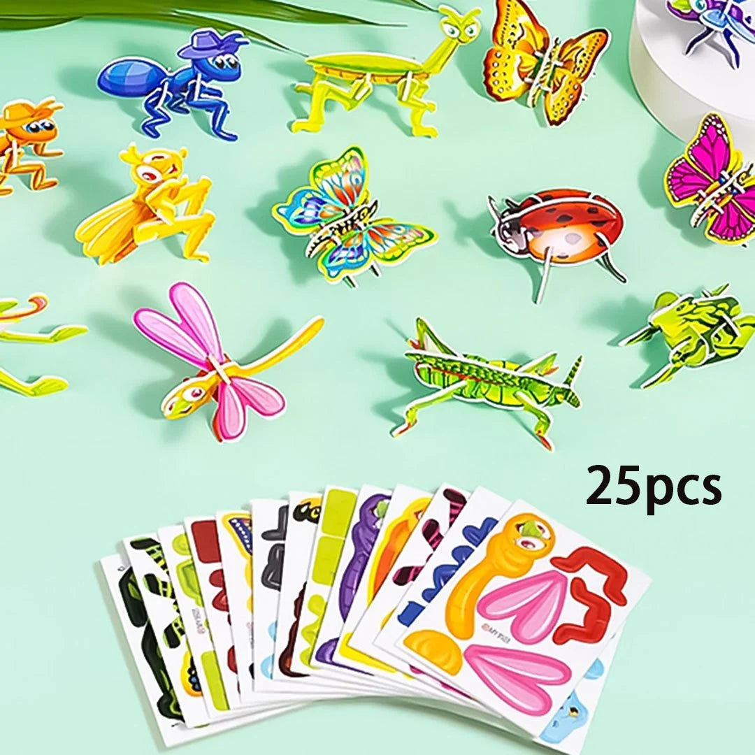 3D Puzzle Set Educational Cardboard Pop-Out