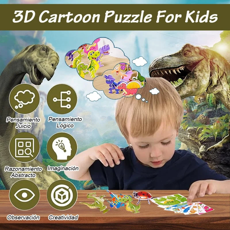 3D Puzzle Set Educational Cardboard Pop-Out