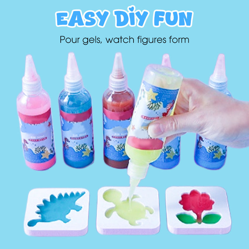 3D Water Beads Craft Kit Non-Toxic Reusable Molds