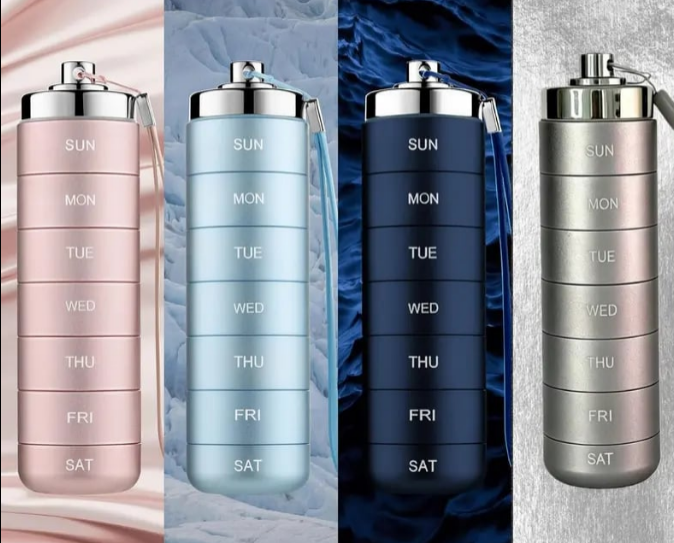 7-Day Pill Organizer Waterproof Aluminum Secure Twist Lock