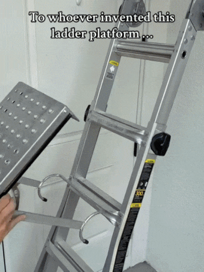 A-Frame Ladder Platform Galvanized Steel Slip-Resistant 150 Kg Capacity