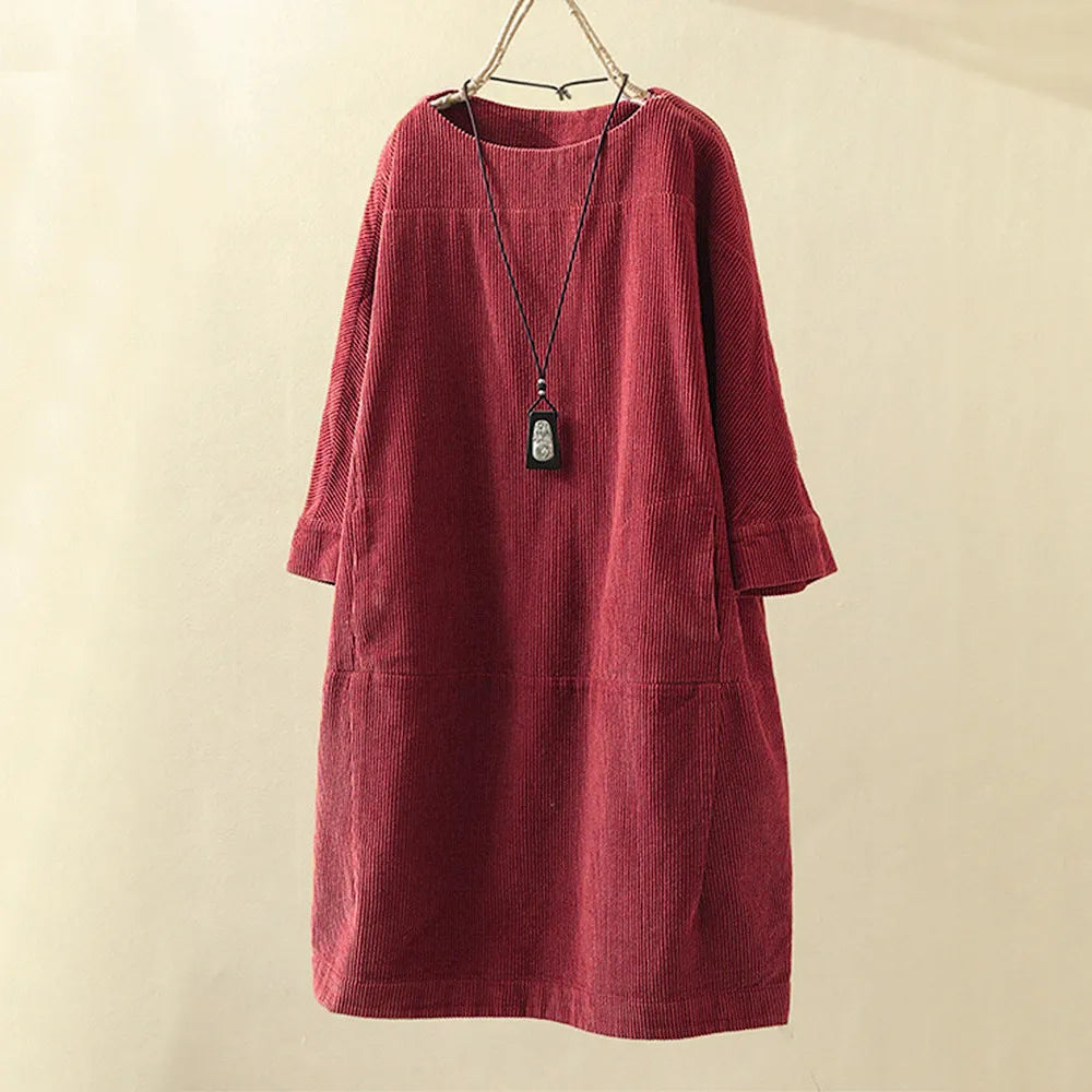 A-Line Dress Breathable Polyester-Nylon O-Neck Above-The-Knee